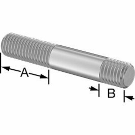 BSC PREFERRED Threaded on Both Ends Stud 18-8 Stainless Steel M12 x 1.75mm Size 30mm and 12mm Thread Len 72mm L 5580N231
